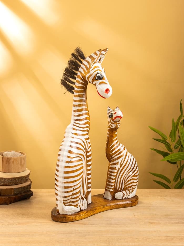 Сувенир «Зебры», 33×11×53 см, дерево