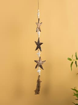 Подвеска декоративная «Звёздочки», 13×3×100 см, дерево, камень, коричневая