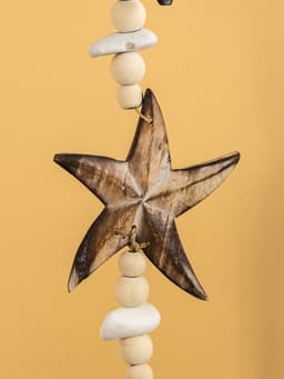 Подвеска декоративная «Звёздочки», 13×3×100 см, дерево, камень, коричневая
