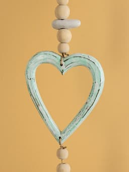 Подвеска декоративная «Сердечки», 13×3×100 см, дерево, камень