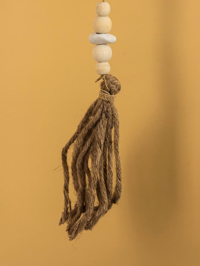 Подвеска декоративная «Сердечки», 13×3×100 см, дерево, камень