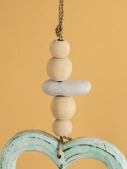 Подвеска декоративная «Сердечки», 13×3×100 см, дерево, камень