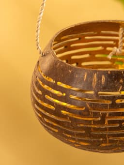 Подсвечник подвесной из кокоса, 8-12 см, коричневый
