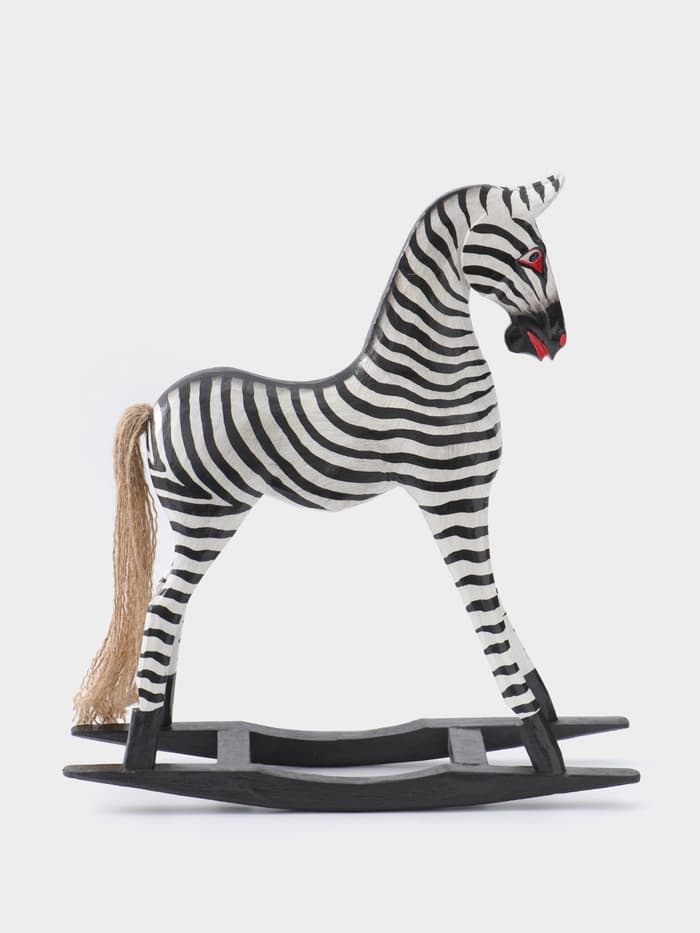 Сувенир «Зебра-качалка», h=35 см, дерево