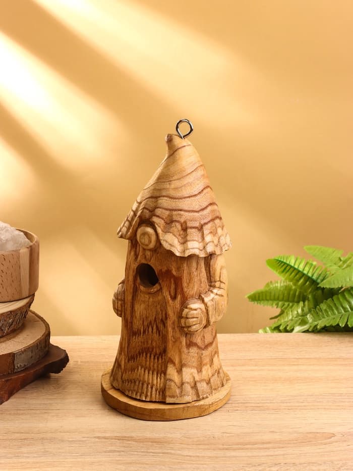 Скворечник подвесной «Гномик старец», 14×14×30 см, дерево