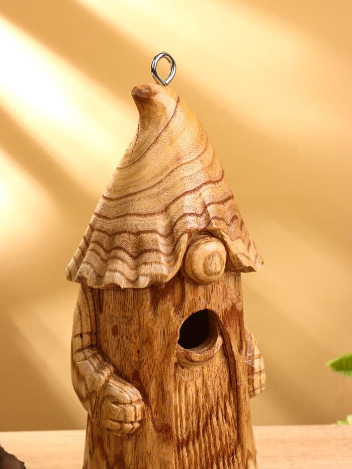 Скворечник подвесной «Гномик старец», 14×14×30 см, дерево
