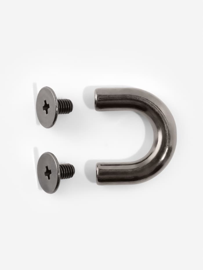 Крепления для ручек на сумку, металлические, 1.8×1.5×0.5 см, 2 шт., 4 винта, цвет чёрный никель