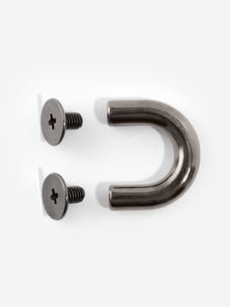 Крепления для ручек на сумку, металлические, 1.8×1.5×0.5 см, 2 шт., 4 винта, цвет чёрный никель