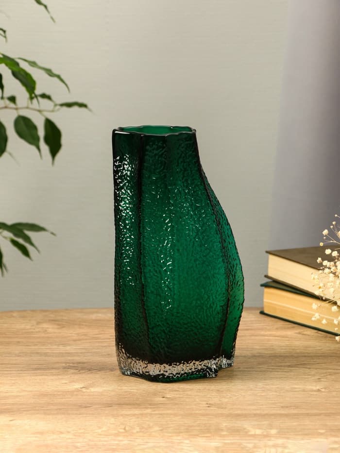 Ваза «Дженис», 25×12×8 см, стекло, зелёная