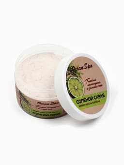 Скраб для тела соляной с маслами Ocean Spa зеленый чай и лемонграсс, 350 г