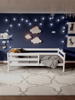 Кровать детская «Софа», с бортиками, без ящиков, 800×1600 мм, цвет белый