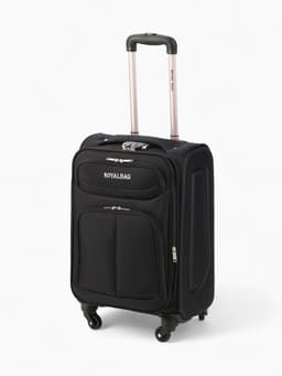 Чемодан на колёсах Royalbag маленький 46 л (S), на молнии, с увеличением, кодовый замок, 4 колеса, чёрный