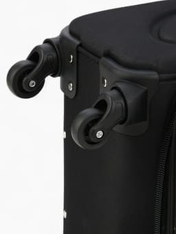 Чемодан на колёсах Royalbag маленький 46 л (S), на молнии, с увеличением, кодовый замок, 4 колеса, чёрный