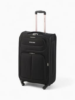 Чемодан на колёсах Royalbag большой 104 л (L), на молнии, с увеличением, кодовый замок, 4 колеса, чёрный