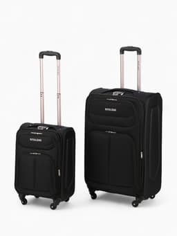 Чемодан на колёсах Royalbag большой 104 л (L), на молнии, с увеличением, кодовый замок, 4 колеса, чёрный