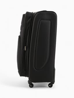 Чемодан на колёсах Royalbag большой 104 л (L), на молнии, с увеличением, кодовый замок, 4 колеса, чёрный