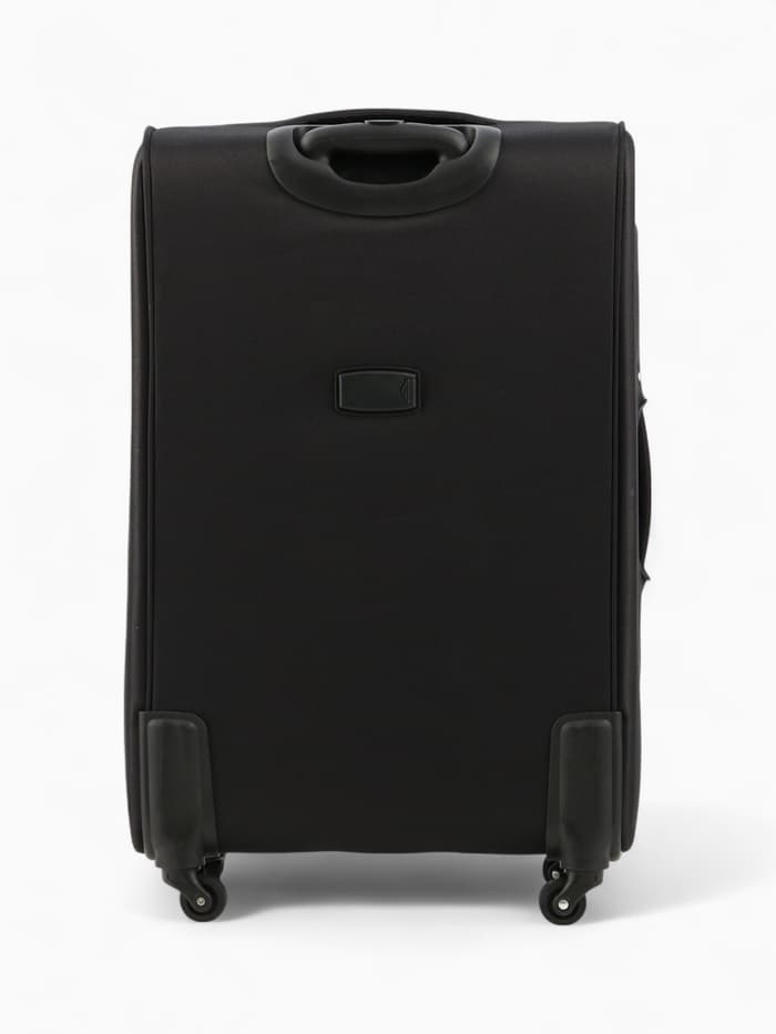 Чемодан на колёсах Royalbag большой 104 л (L), на молнии, с увеличением, кодовый замок, 4 колеса, чёрный