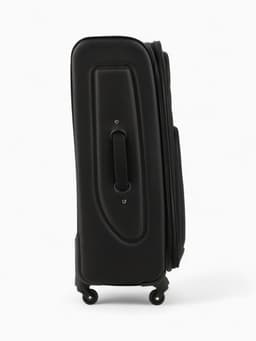 Чемодан на колёсах Royalbag большой 104 л (L), на молнии, с увеличением, кодовый замок, 4 колеса, чёрный