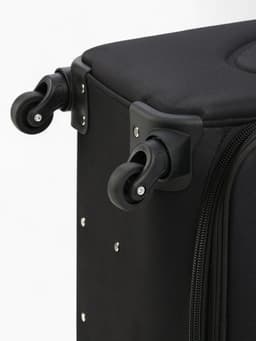 Чемодан на колёсах Royalbag большой 104 л (L), на молнии, с увеличением, кодовый замок, 4 колеса, чёрный