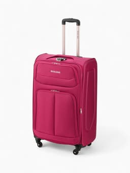 Чемодан на колёсах Royalbag большой 104 л (L), на молнии, с увеличением, кодовый замок, 4 колеса, розовый