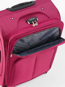 Чемодан на колёсах Royalbag большой 104 л (L), на молнии, с увеличением, кодовый замок, 4 колеса, розовый