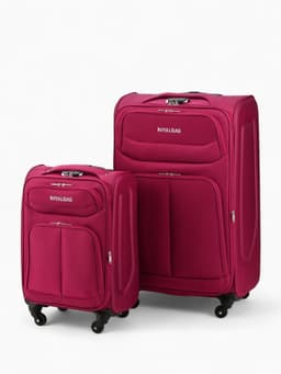 Чемодан на колёсах Royalbag большой 104 л (L), на молнии, с увеличением, кодовый замок, 4 колеса, розовый