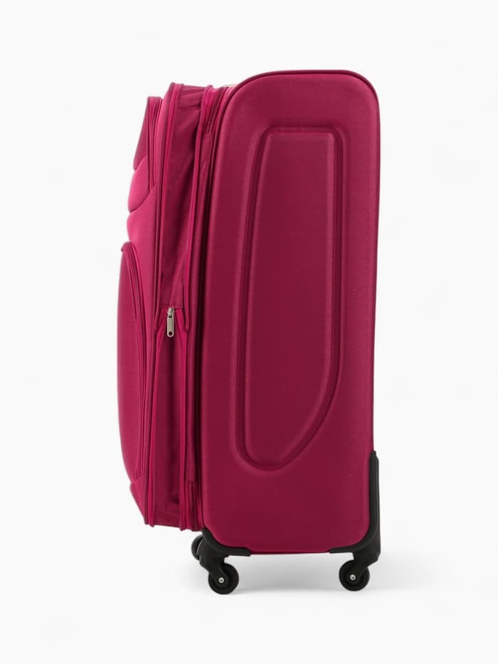 Чемодан на колёсах Royalbag большой 104 л (L), на молнии, с увеличением, кодовый замок, 4 колеса, розовый