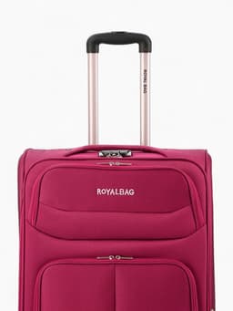 Чемодан на колёсах Royalbag большой 104 л (L), на молнии, с увеличением, кодовый замок, 4 колеса, розовый