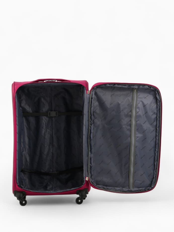 Чемодан на колёсах Royalbag большой 104 л (L), на молнии, с увеличением, кодовый замок, 4 колеса, розовый