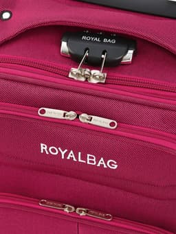 Чемодан на колёсах Royalbag большой 104 л (L), на молнии, с увеличением, кодовый замок, 4 колеса, розовый