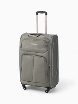 Чемодан на колёсах Royalbag большой 104 л (L), на молнии, с увеличением, кодовый замок, 4 колеса, серый