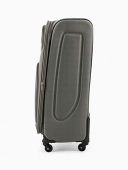 Чемодан на колёсах Royalbag большой 104 л (L), на молнии, с увеличением, кодовый замок, 4 колеса, серый