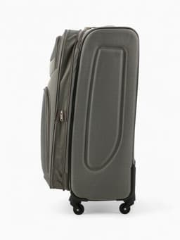 Чемодан на колёсах Royalbag большой 104 л (L), на молнии, с увеличением, кодовый замок, 4 колеса, серый