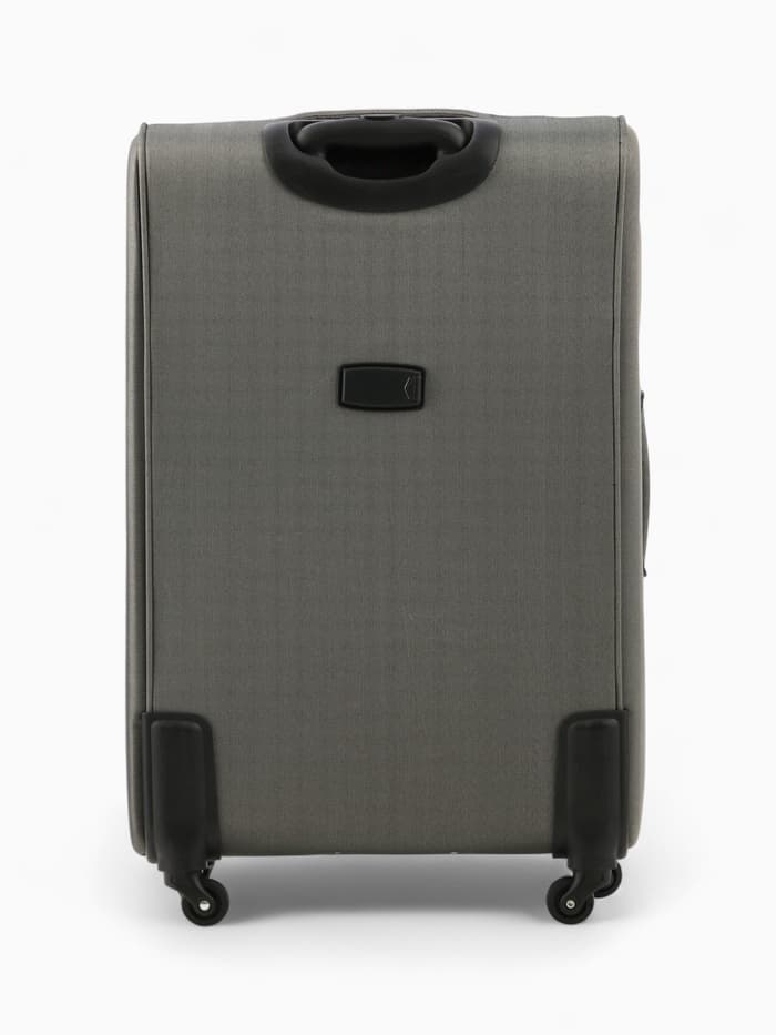 Чемодан на колёсах Royalbag большой 104 л (L), на молнии, с увеличением, кодовый замок, 4 колеса, серый