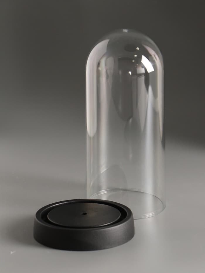 Купол-клош на подставке пластик, 9.5×9.5×19 см