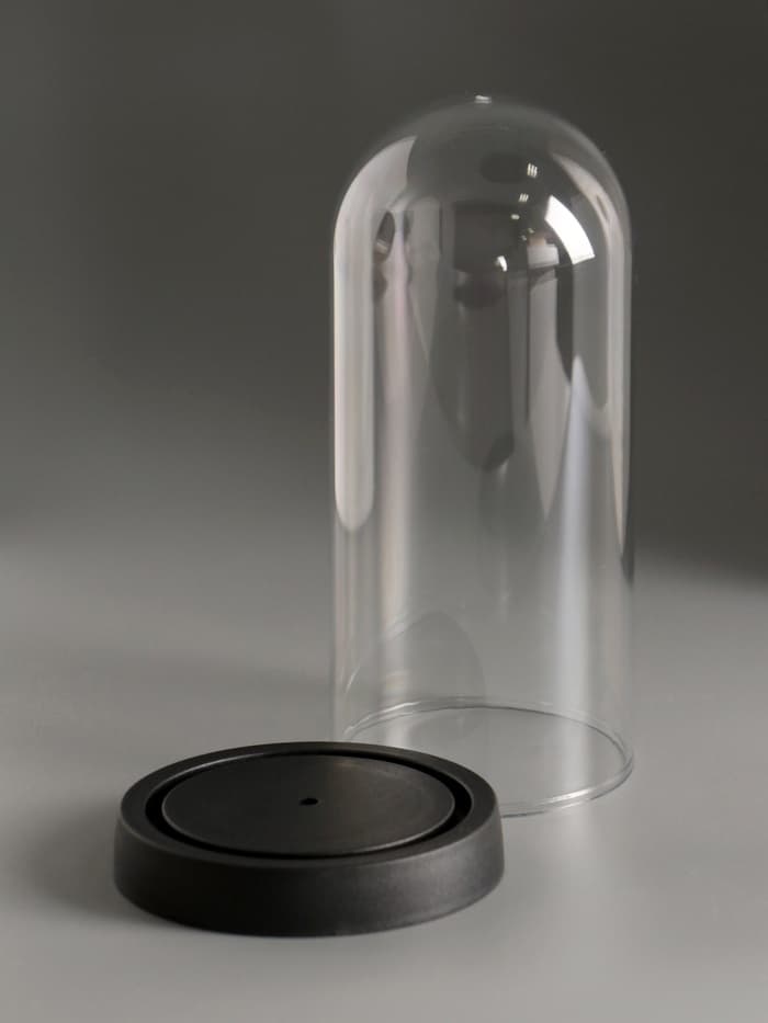 Купол-клош на подставке пластик, 10.8×10.8×21.5 см