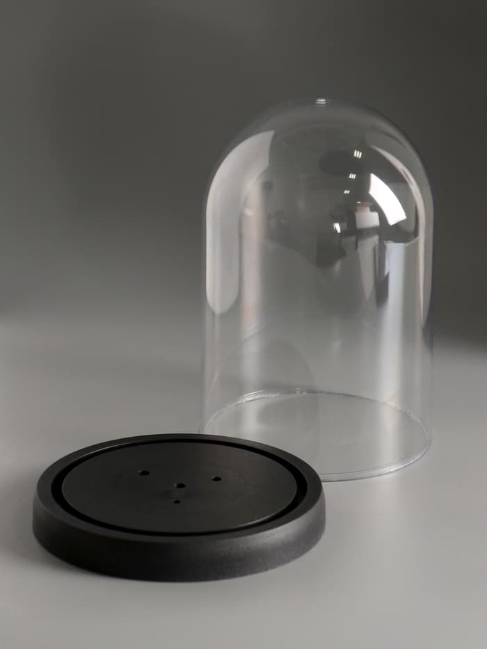 Купол-клош на подставке пластик, 14×14×19 см