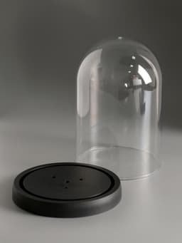 Купол-клош на подставке пластик, 14×14×19 см