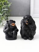 Набор фигурок «Обезьяны», 2 шт., 6.5×6.5×10 см, 6.5×5.5×7.5 см, чёрный