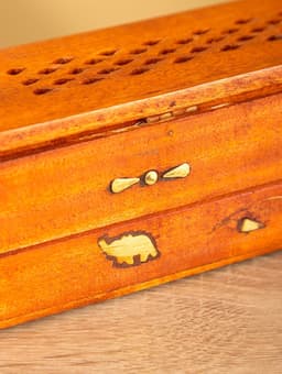 Пенал для благовония двойной с хранением, 30.5 см, дерево шишам