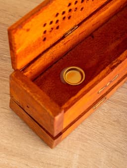 Пенал для благовония двойной с хранением, 30.5 см, дерево шишам