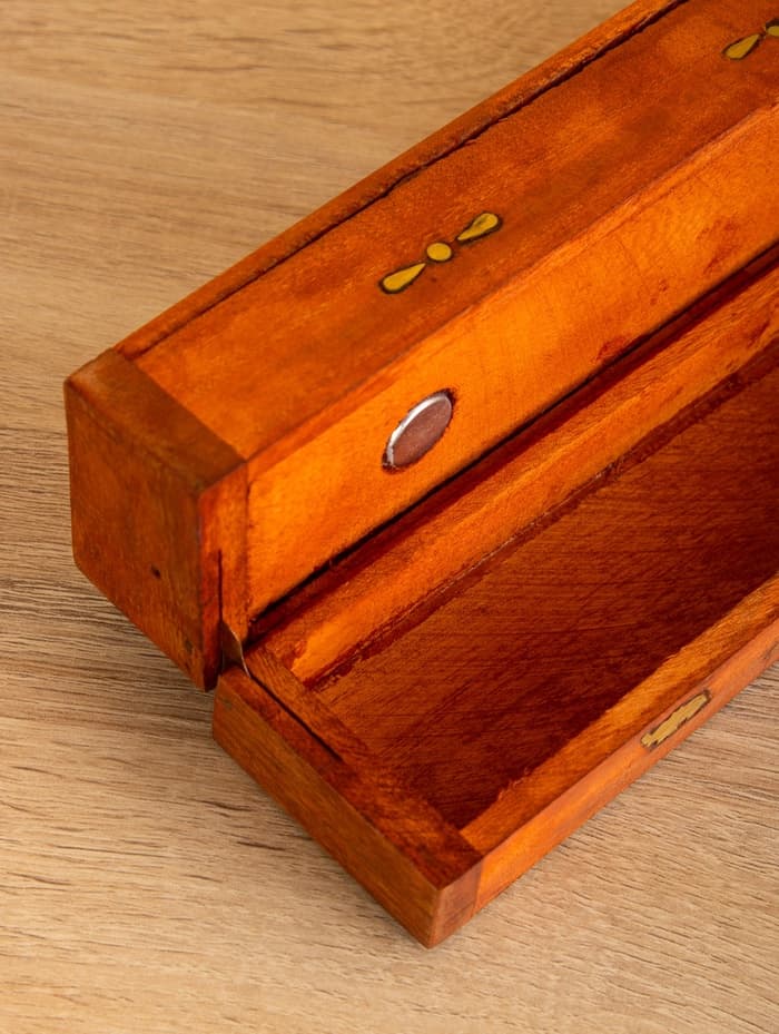 Пенал для благовония двойной с хранением, 30.5 см, дерево шишам