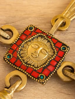 Сувенир подвеска «Солнце», 16×8.5 см, латунь