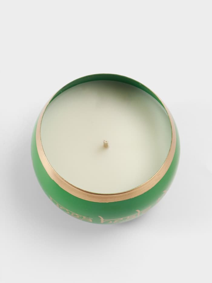 Свеча в чаше Yoga heal the soul, 200 г, 8.5×7 см, соевый воск, зелёная