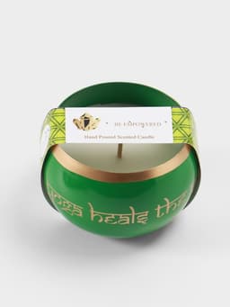 Свеча в чаше Yoga heal the soul, 200 г, 8.5×7 см, соевый воск, зелёная