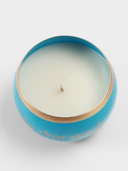 Свеча в чаше Yoga heal the soul, 200 г, 8.5×7 см, соевый воск, голубая