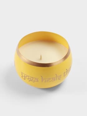 Свеча в чаше Yoga heal the soul, 200 г, 8.5×7 см, соевый воск, жёлтая