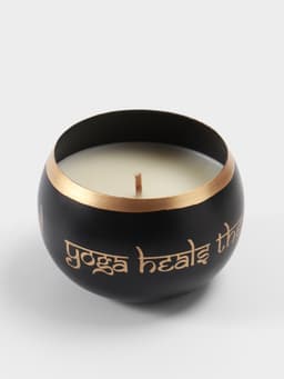 Свеча в чаше Yoga heal the soul, 200 г, 8.5×7 см, соевый воск, чёрная