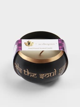 Свеча в чаше Yoga heal the soul, 200 г, 8.5×7 см, соевый воск, чёрная