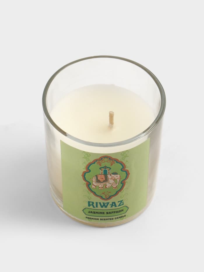Свеча ароматическая в стекле «Жасмин и Шафран», соевый воск, 120 г